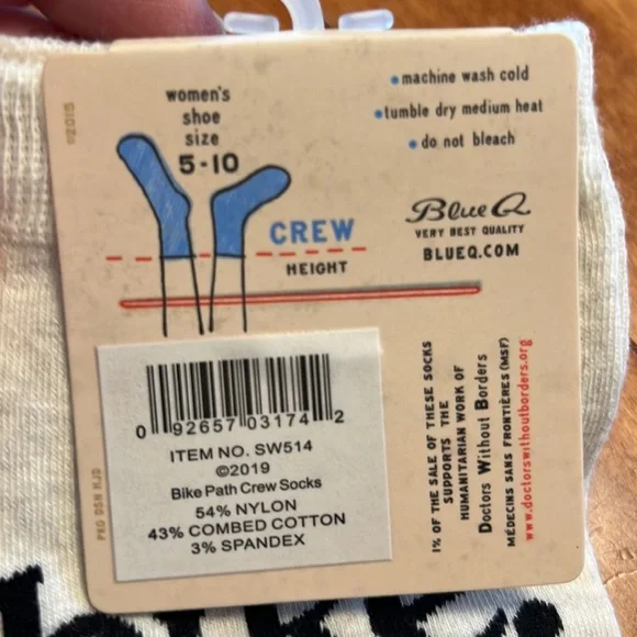NWT Blue Q Women’s bike path crew socks. - Picture 8 of 8